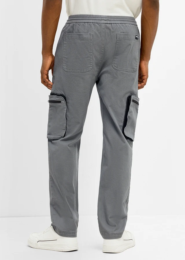 Cargo kalhoty s praktickými kapsami, Regular Fit, Straight • kouřově šedá • bonprix obchod