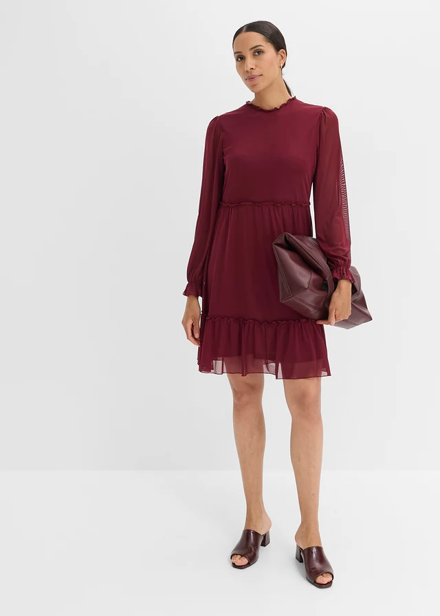 Dzsörzé ruha finom neccből • juharpiros • bonprix áruház