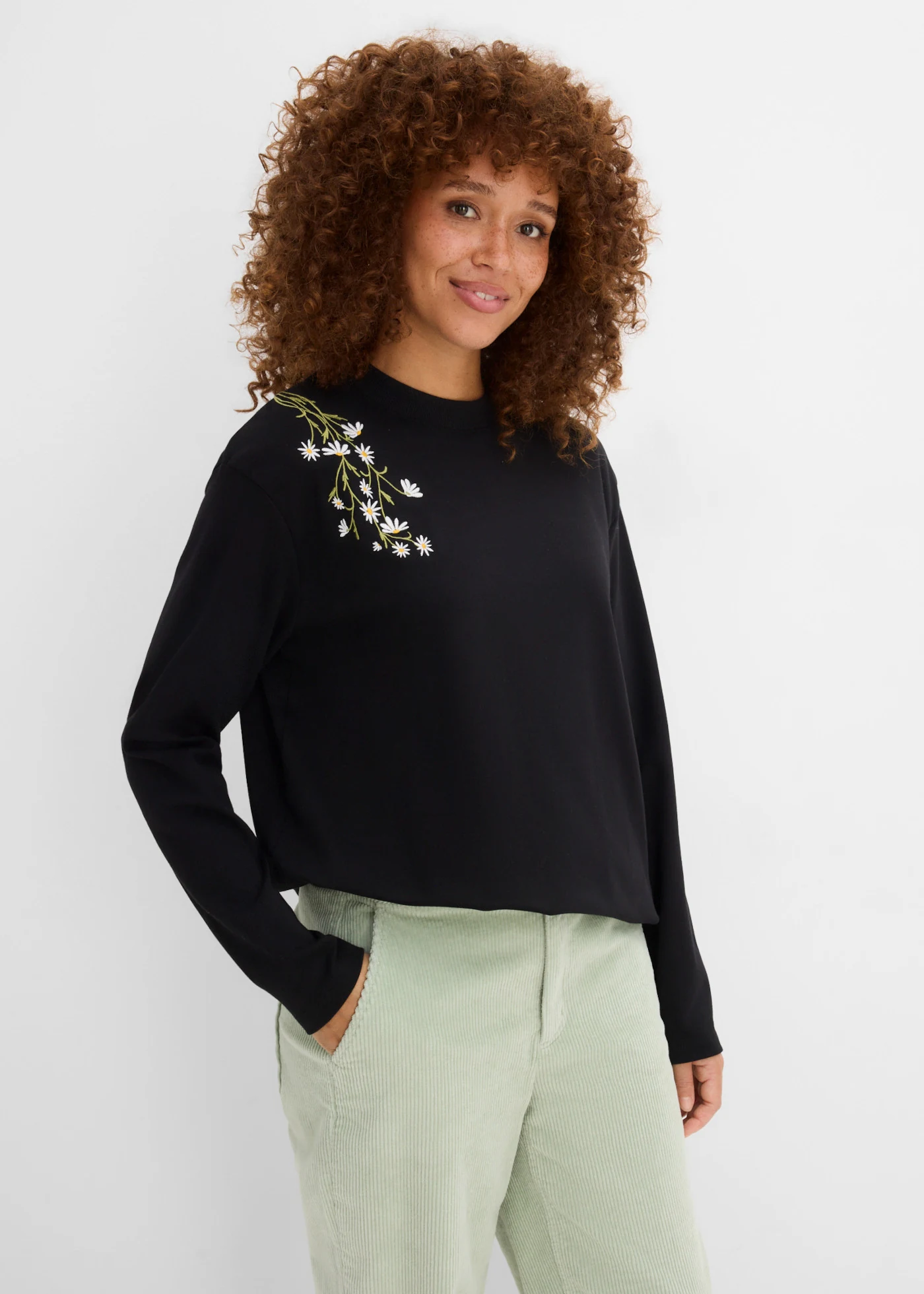Longsleeve van zwaar biologisch katoen • zwart • bonprix online shop