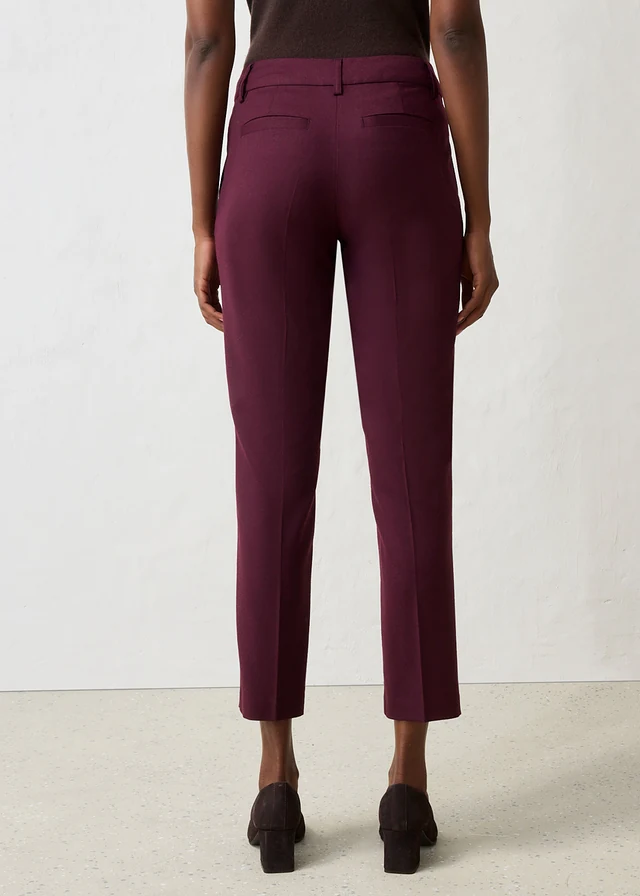 Smalle broek met wol • wijnrood • bonprix online shop