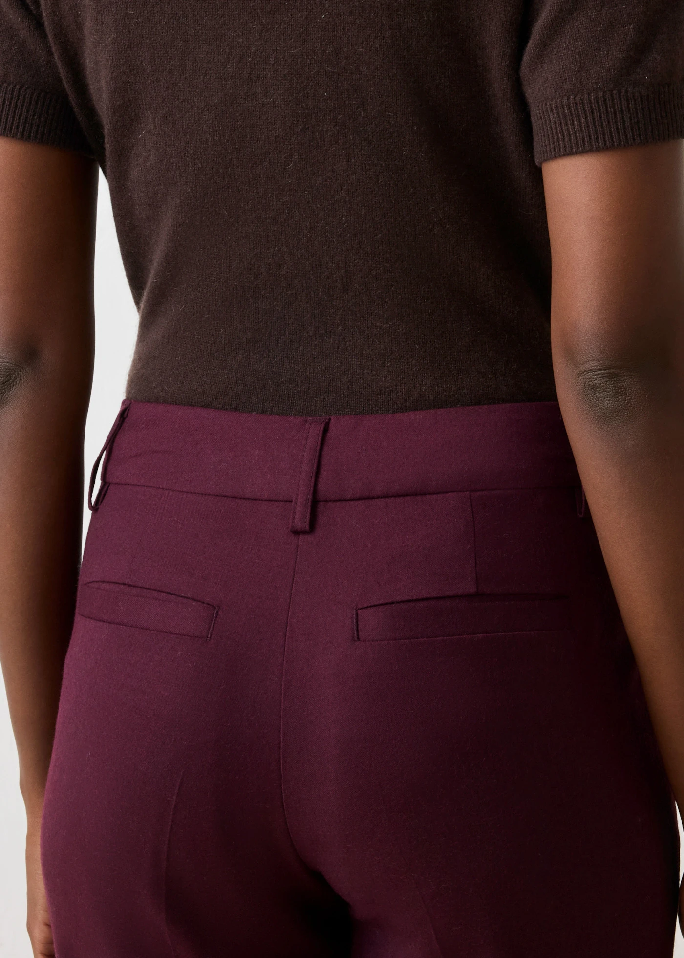 Smalle broek met wol • wijnrood • bonprix online shop