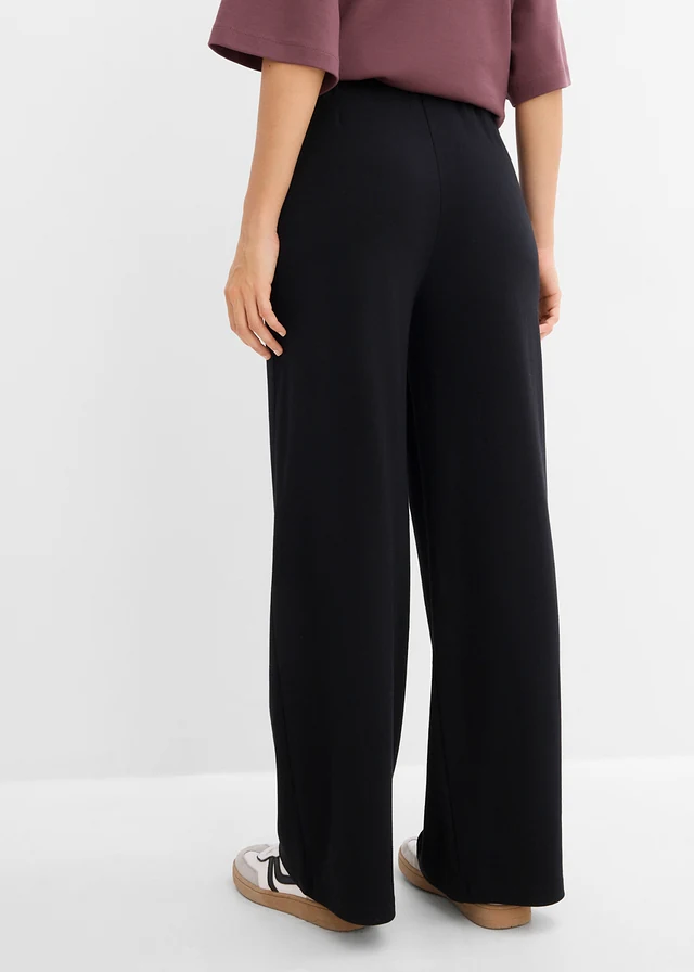 Jersey broek van katoen, Kleur: zwart