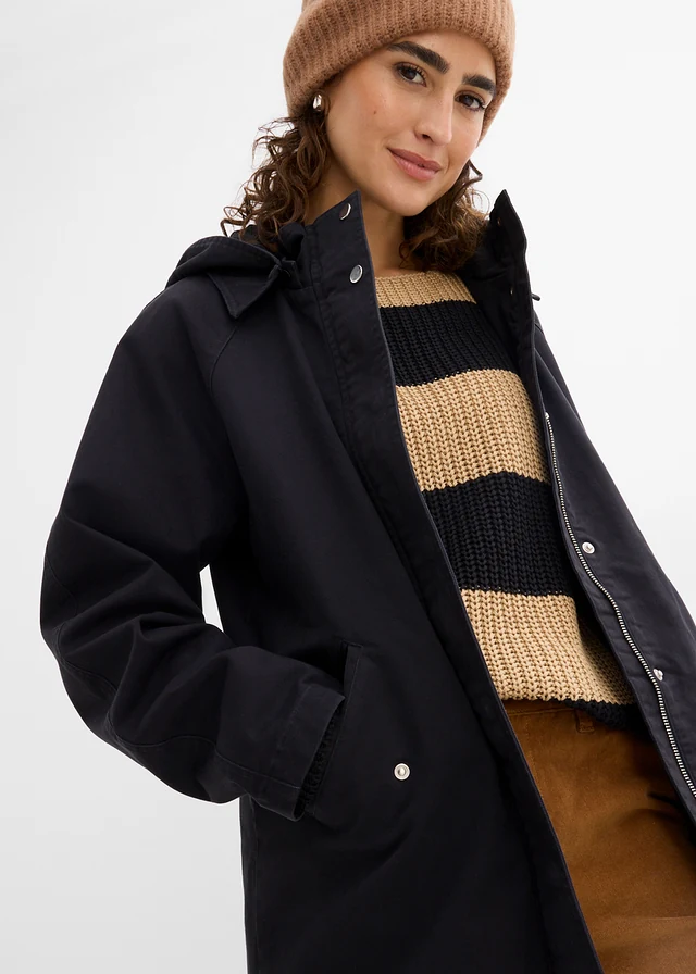 Vízlepergető parka kabát • fekete • bonprix áruház