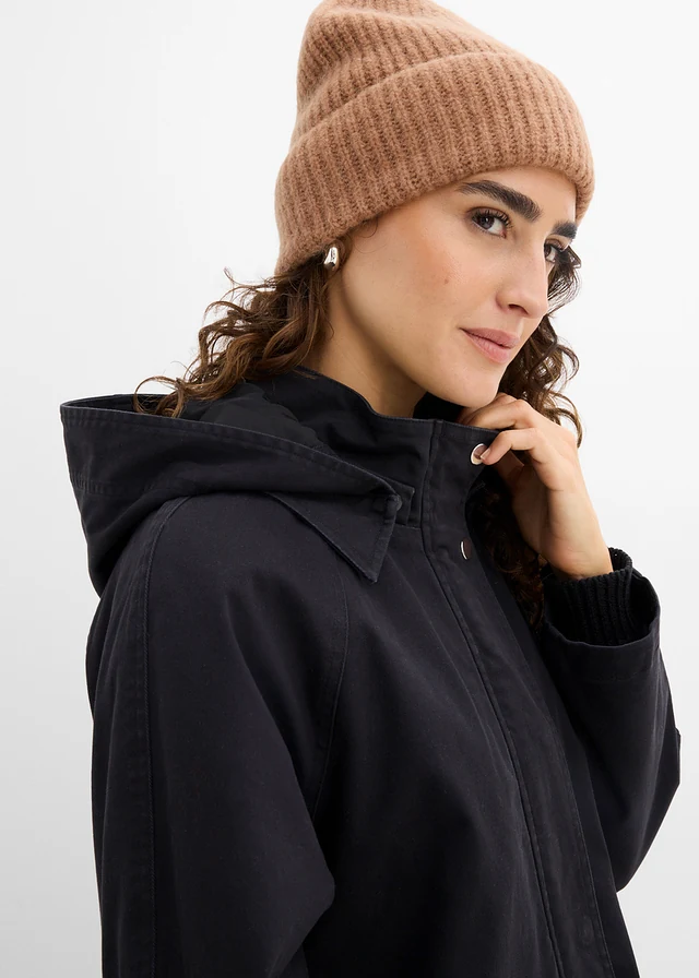 Vízlepergető parka kabát • fekete • bonprix áruház