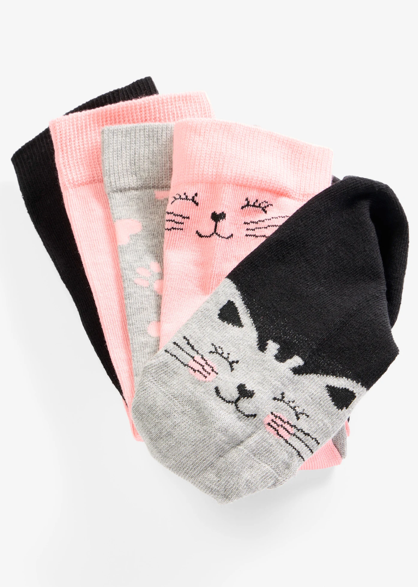 Lot de 5 paires de chaussettes • noir + rose + beige • Boutique bonprix