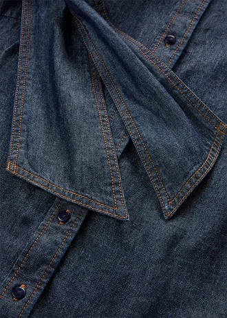 Bluzka jeansowa z bawełny organicznej • ciemnoniebieski denim unwashed • sklep bonprix
