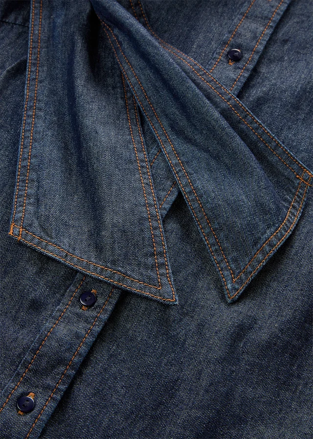 Jeansblouse van biologisch katoen • diepblauw denim ongewassen • bonprix online shop