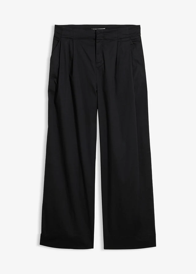 Barrel broek van een katoenmix, Kleur: zwart