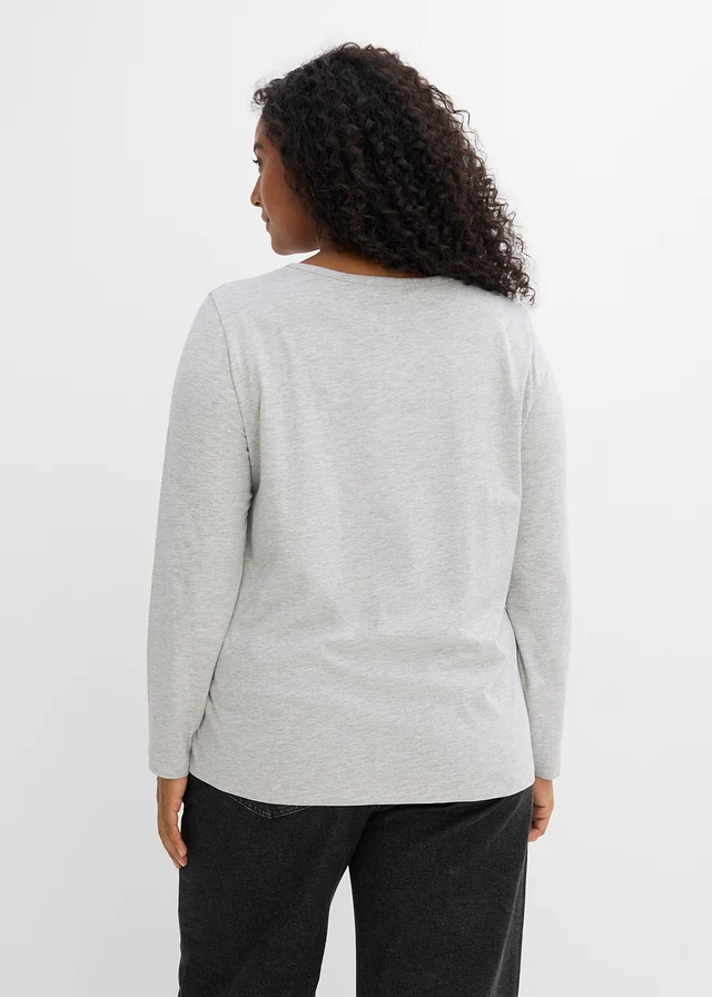 Longsleeve (set van 6), Kleur: zwart-arctisch blauw-wit-lichtgrijs gemêleerd-donkerfuchsia-nevelmint
