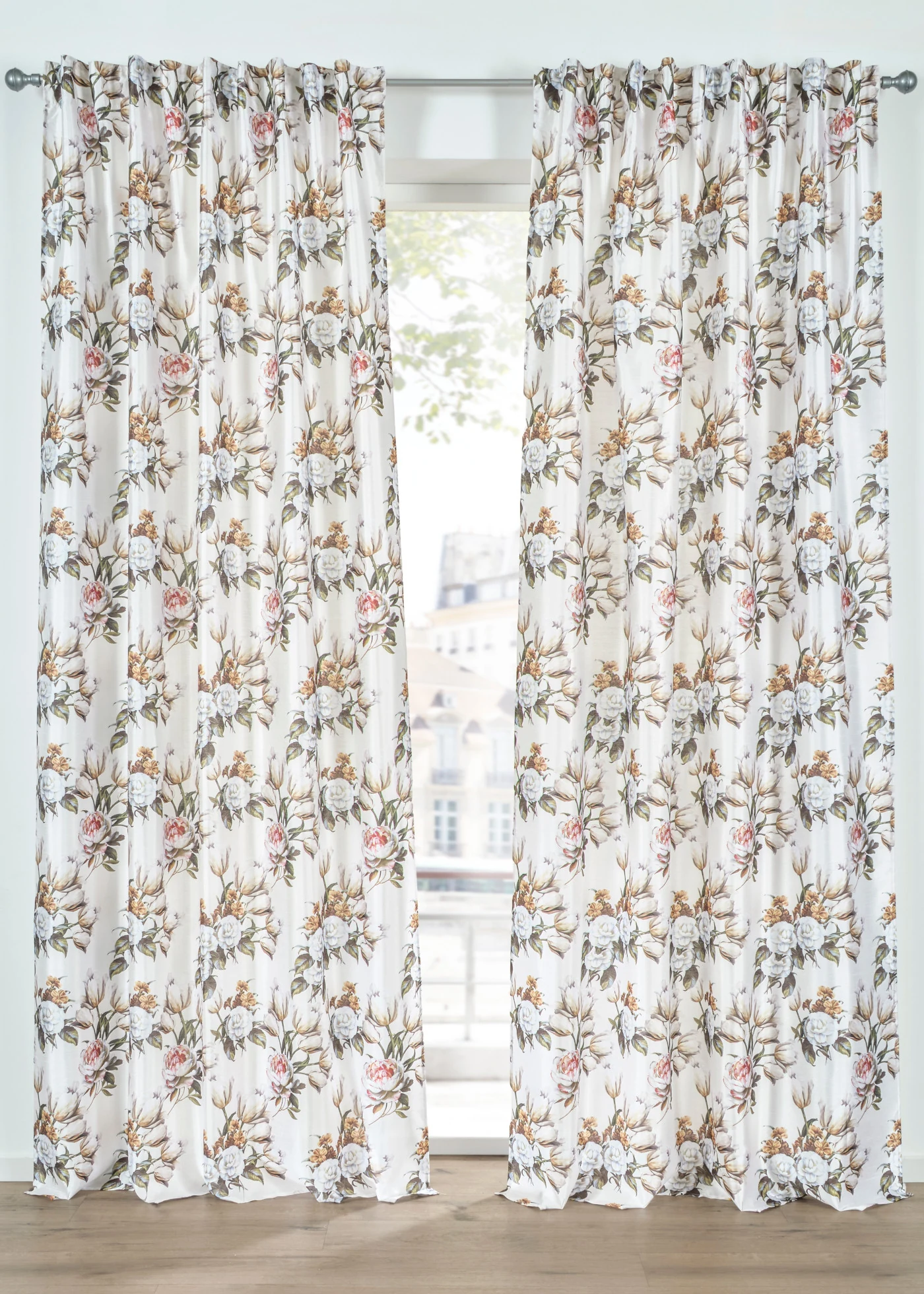 Gordijn met zijde look (1 stuk) • grijs-beige • bonprix online shop
