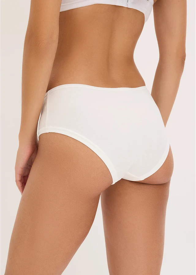 Száras női alsó bio-pamuttal (4 db-os csomag) • fekete+gyapjúfehér • bonprix áruház