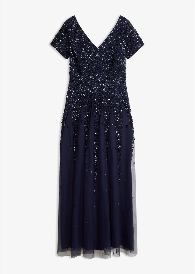 Jurk met pailletten, Kleur: paars