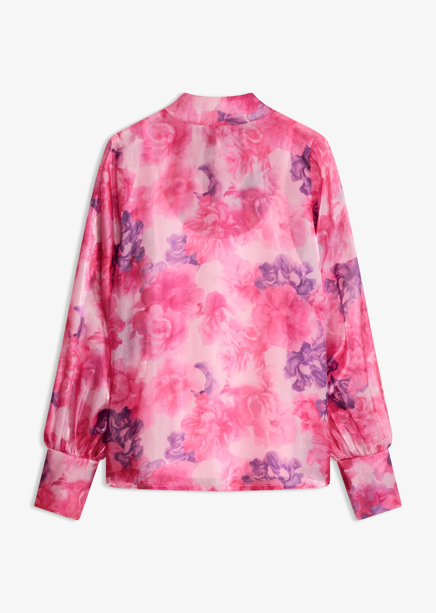 Blouse met strik • paars gebloemd plus size • bonprix online shop