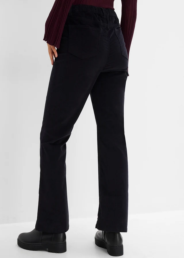 Bootcut corduroybroek van een katoenmix • zwart • bonprix online shop