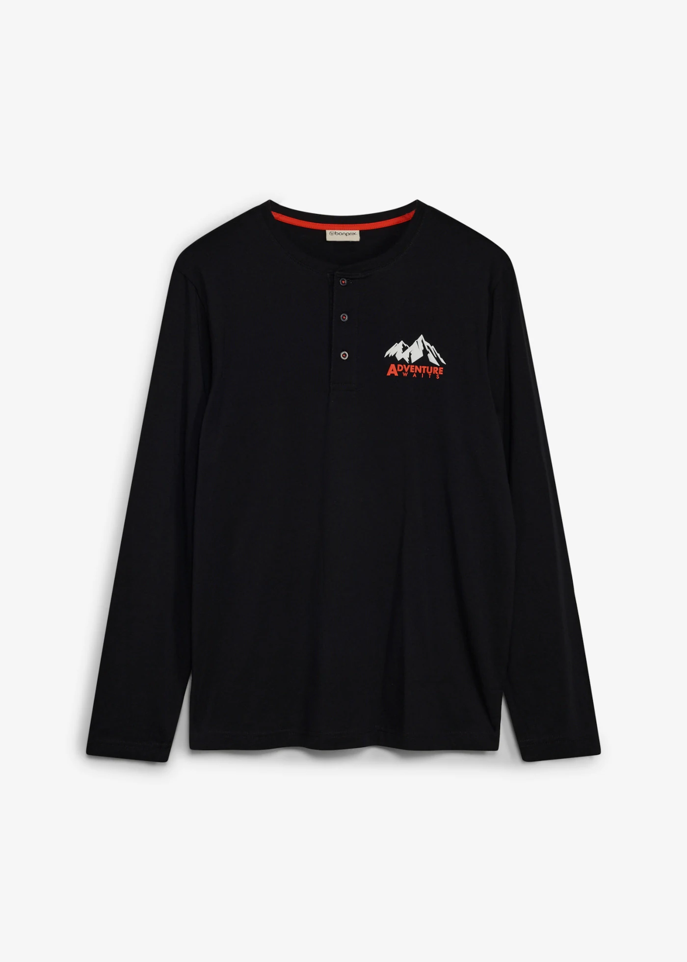 T-shirt manches longues 100% coton • noir imprimé • Boutique bonprix