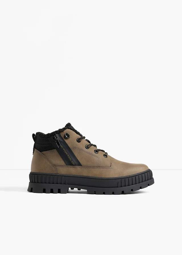 Kozaki sznurowane Tom Tailor z profilowaną wkładką • ciemnobrązowy • sklep bonprix