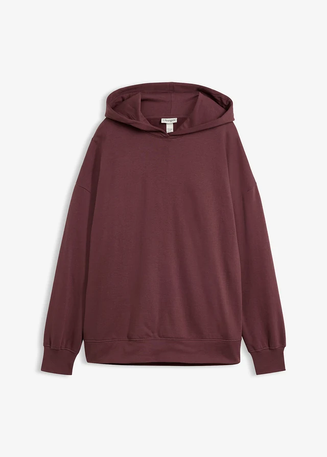 Bluza z kapturem, z czystej bawełny • kakaowy brąz • sklep bonprix