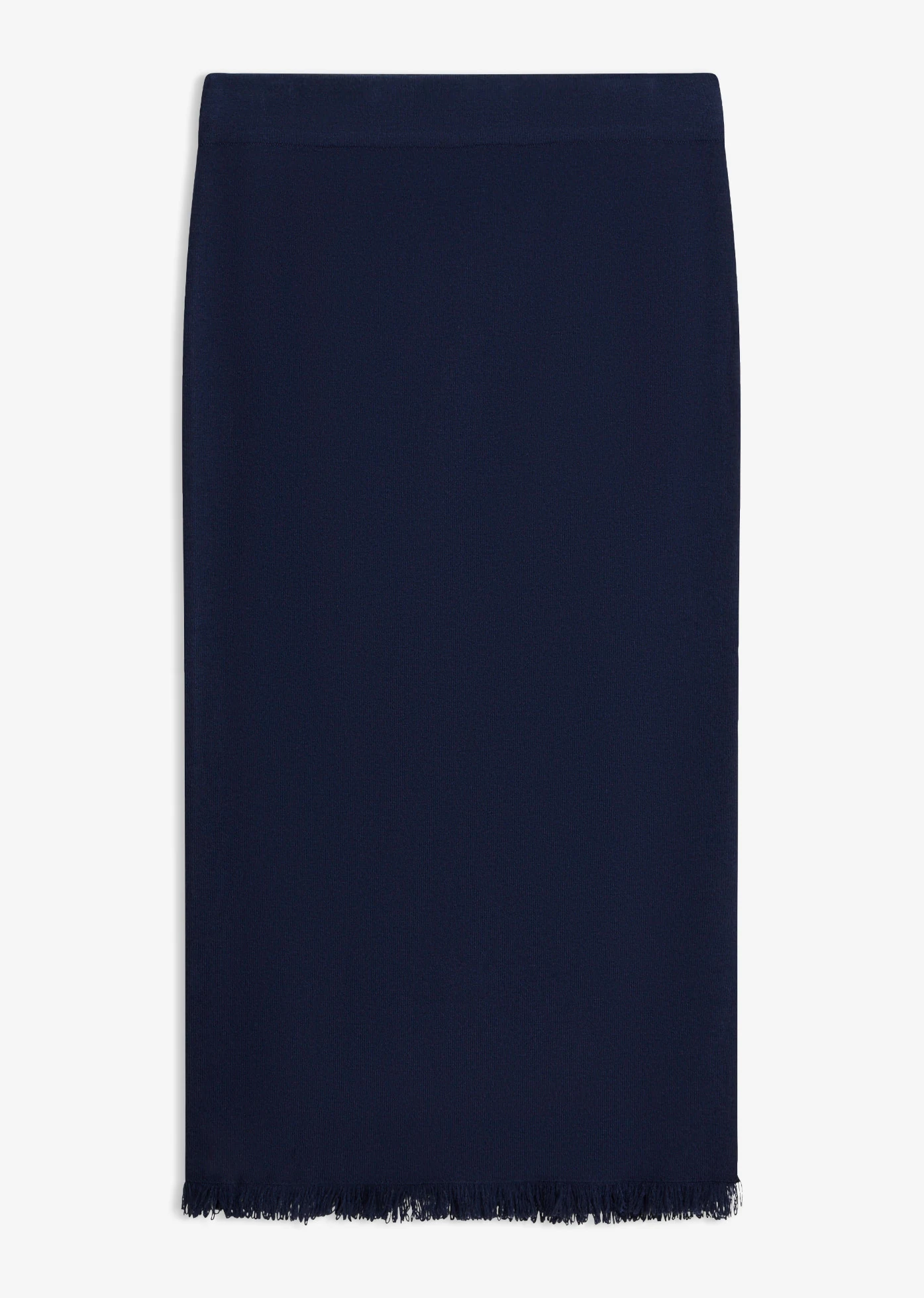 Fustă tricotată cu margine cu franjuri • bleumarin • magazin bonprix