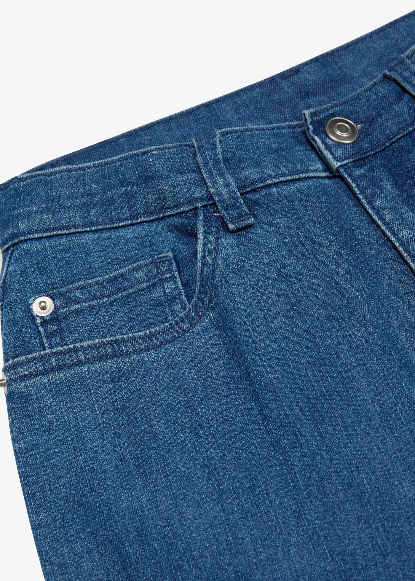 Jeansy wide leg ze średnim stanem • niebieski denim • sklep bonprix