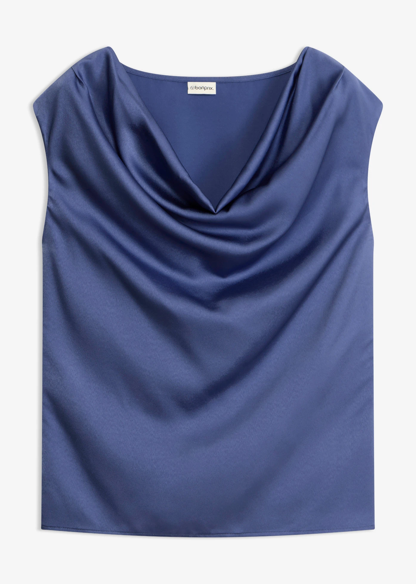 Blousetop van soepel satijn • blauw • bonprix online shop