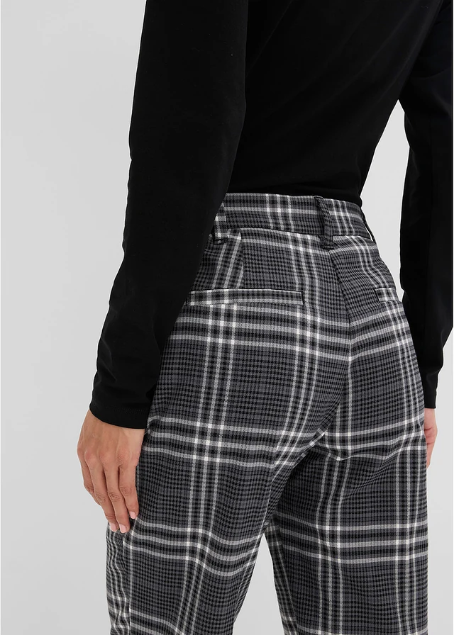 Pantalon extensible à carreaux • noir-écru carreaux • Boutique bonprix