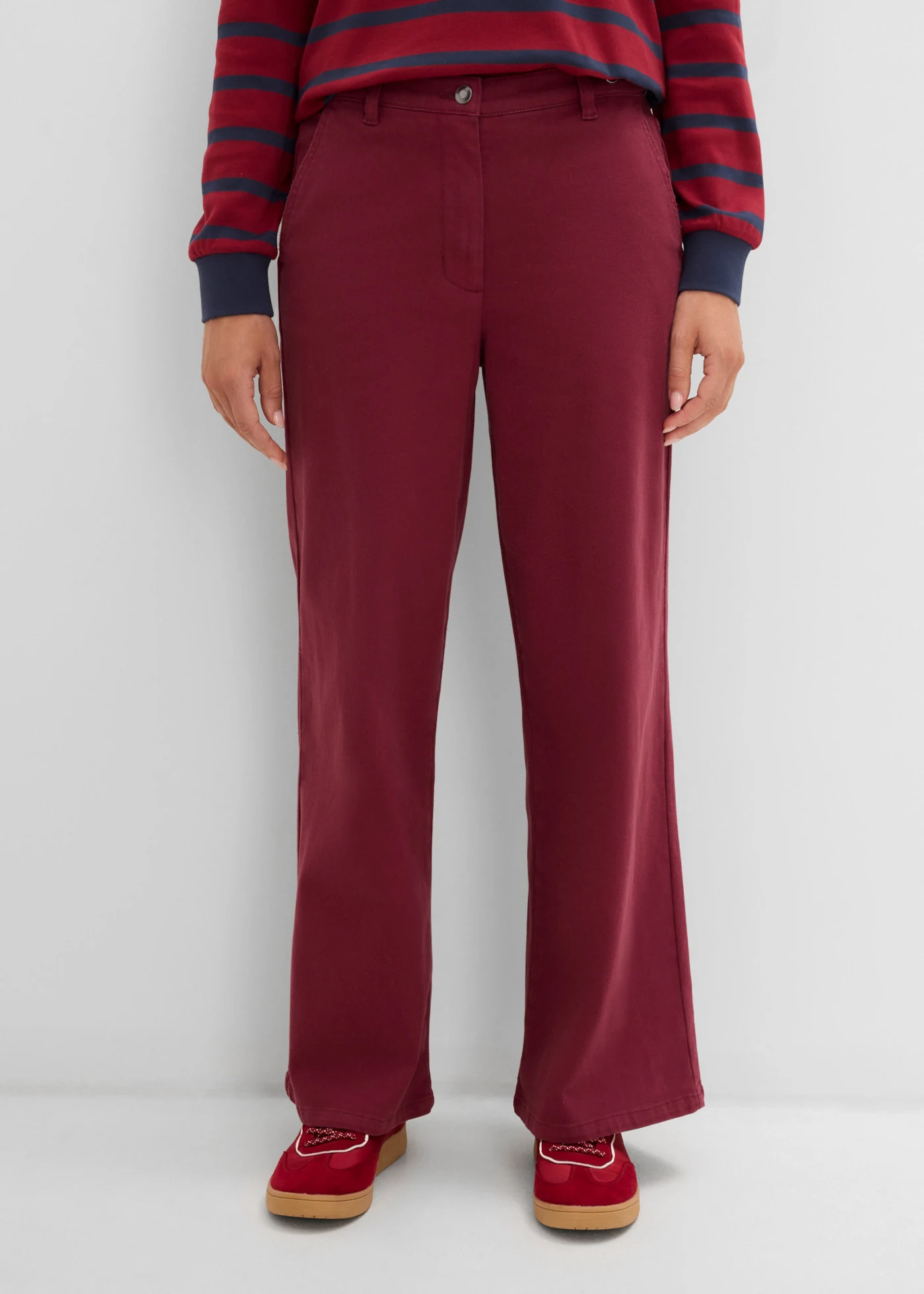 Twill broek van katoen met stretch • esdoornrood • bonprix online shop