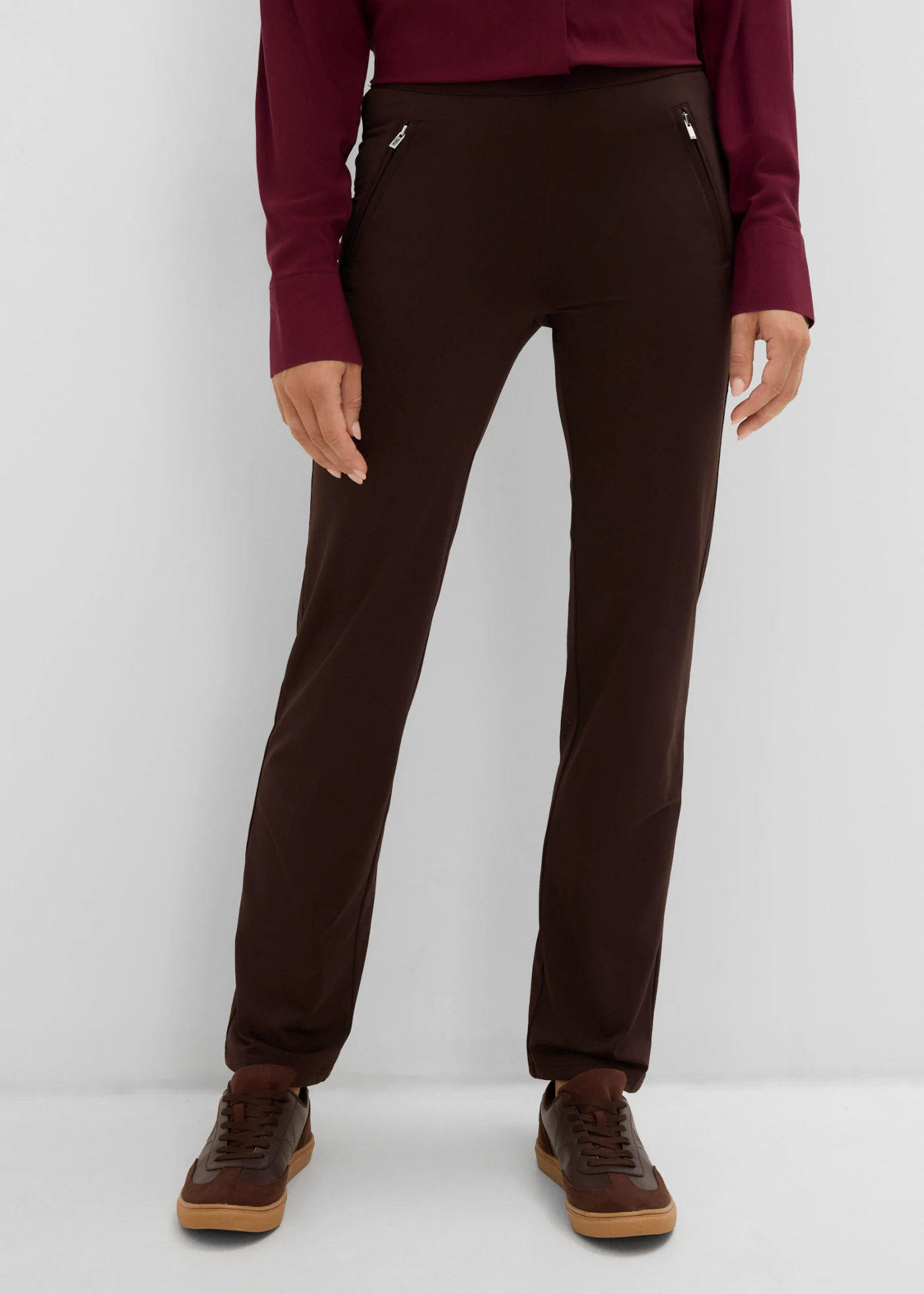 Legginsy termiczne ze stretchem • ciemnobrązowy • sklep bonprix