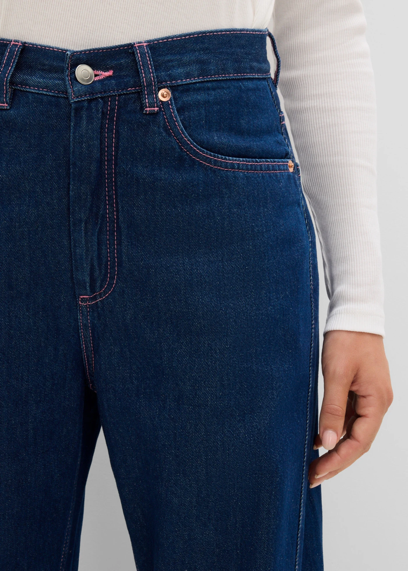 Barrel jeans, high waist • diepblauw denim ongewassen • bonprix online shop