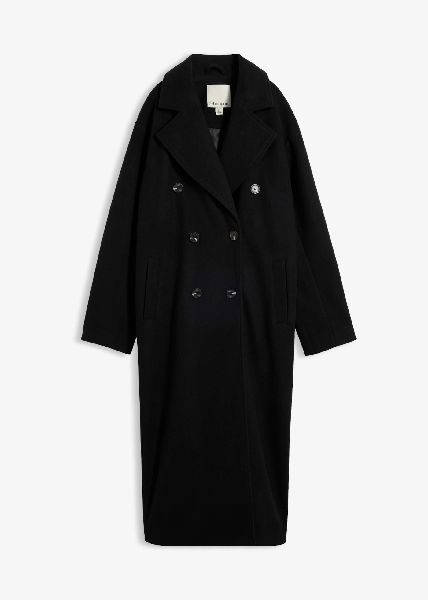 Palton oversize cu aspect de lână • negru • magazin bonprix