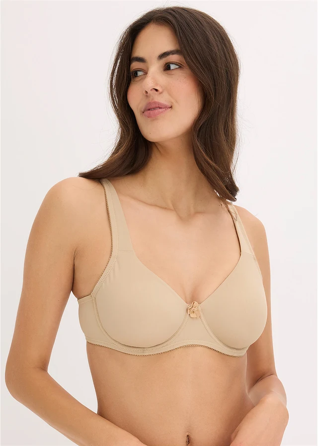T-shirt-bh met gewatteerde bandjes • krijtbeige • bonprix online shop