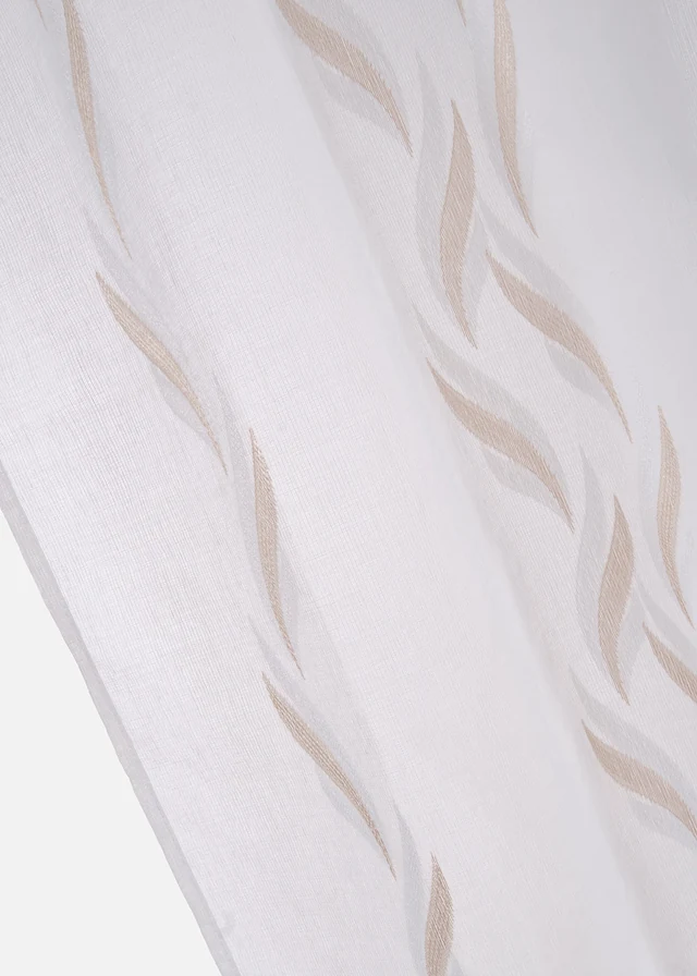 Jacquardgordijn (1 stuk), Kleur: wit-sand