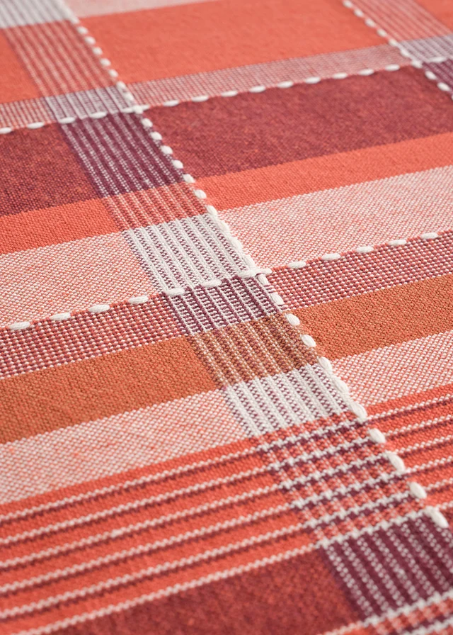 Tafelkleed van biologisch katoen, Kleur: esdoornrood/cognac/lavaoranje