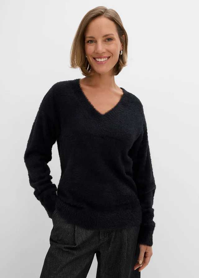 Pull en peluche, Couleur: noir