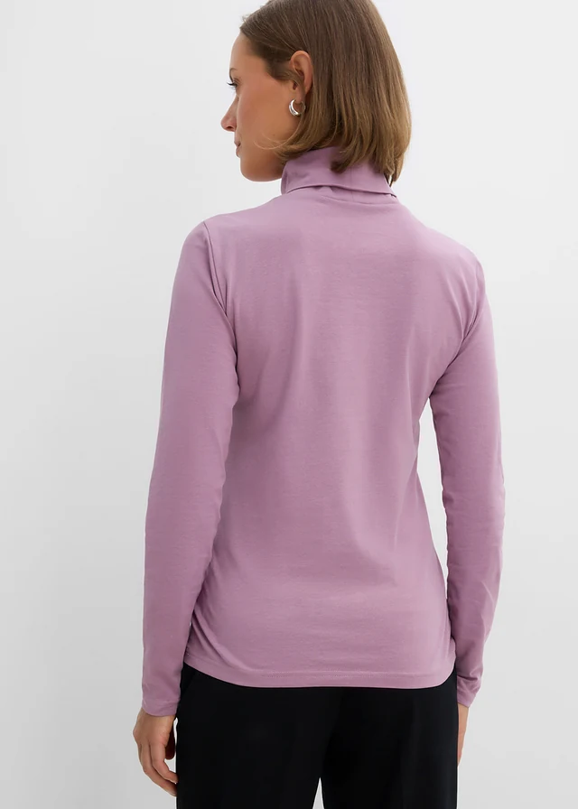 Longsleeve met biologisch katoen • donkerlila • bonprix online shop