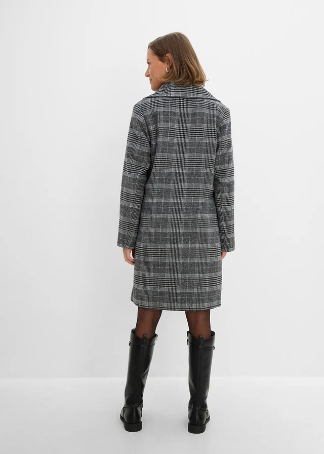 Manteau de mi-saison • noir carreaux • Boutique bonprix