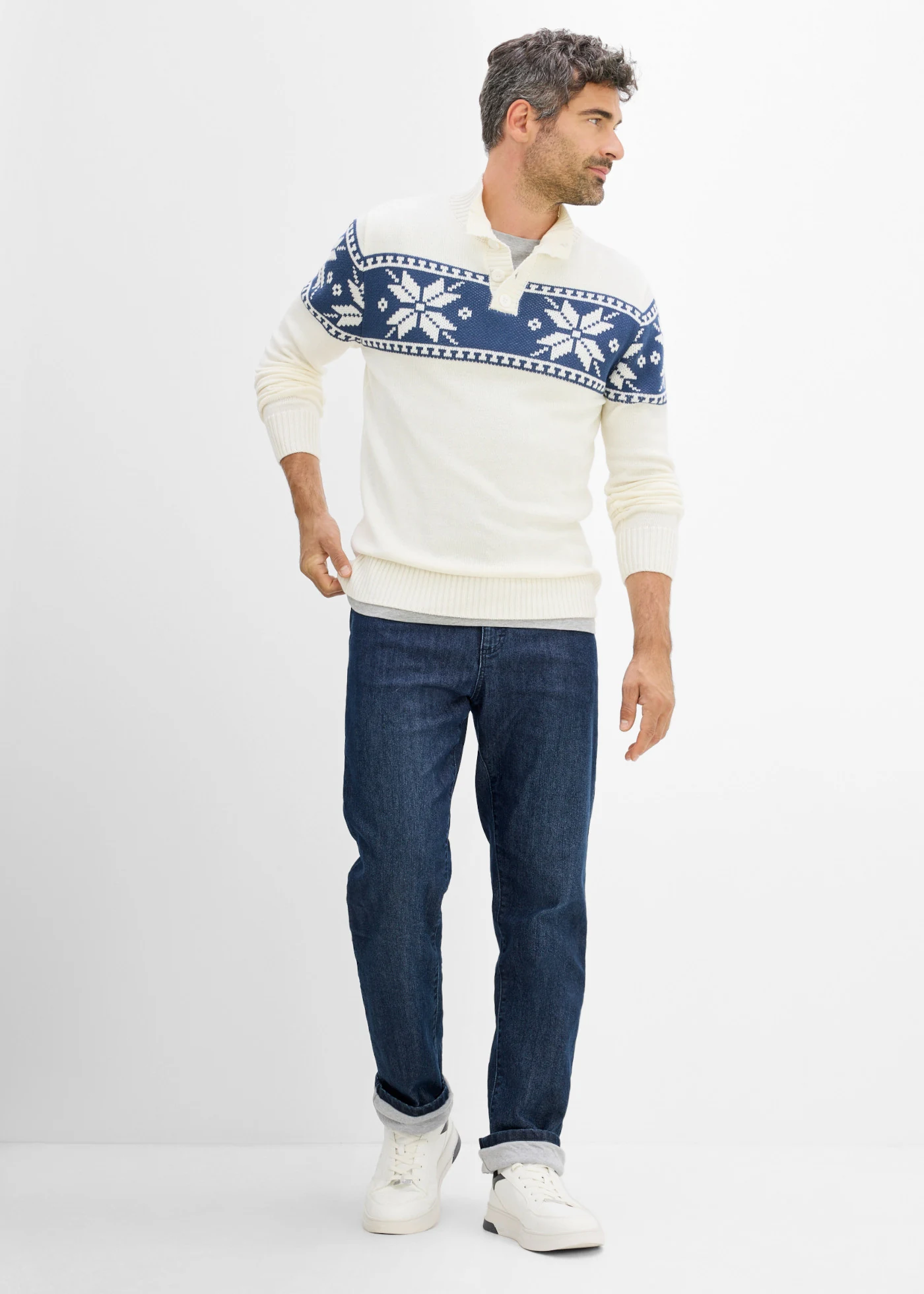Classic fit thermojeans met jersey voering en rechte pijpen • donkerblauw denim • bonprix online shop