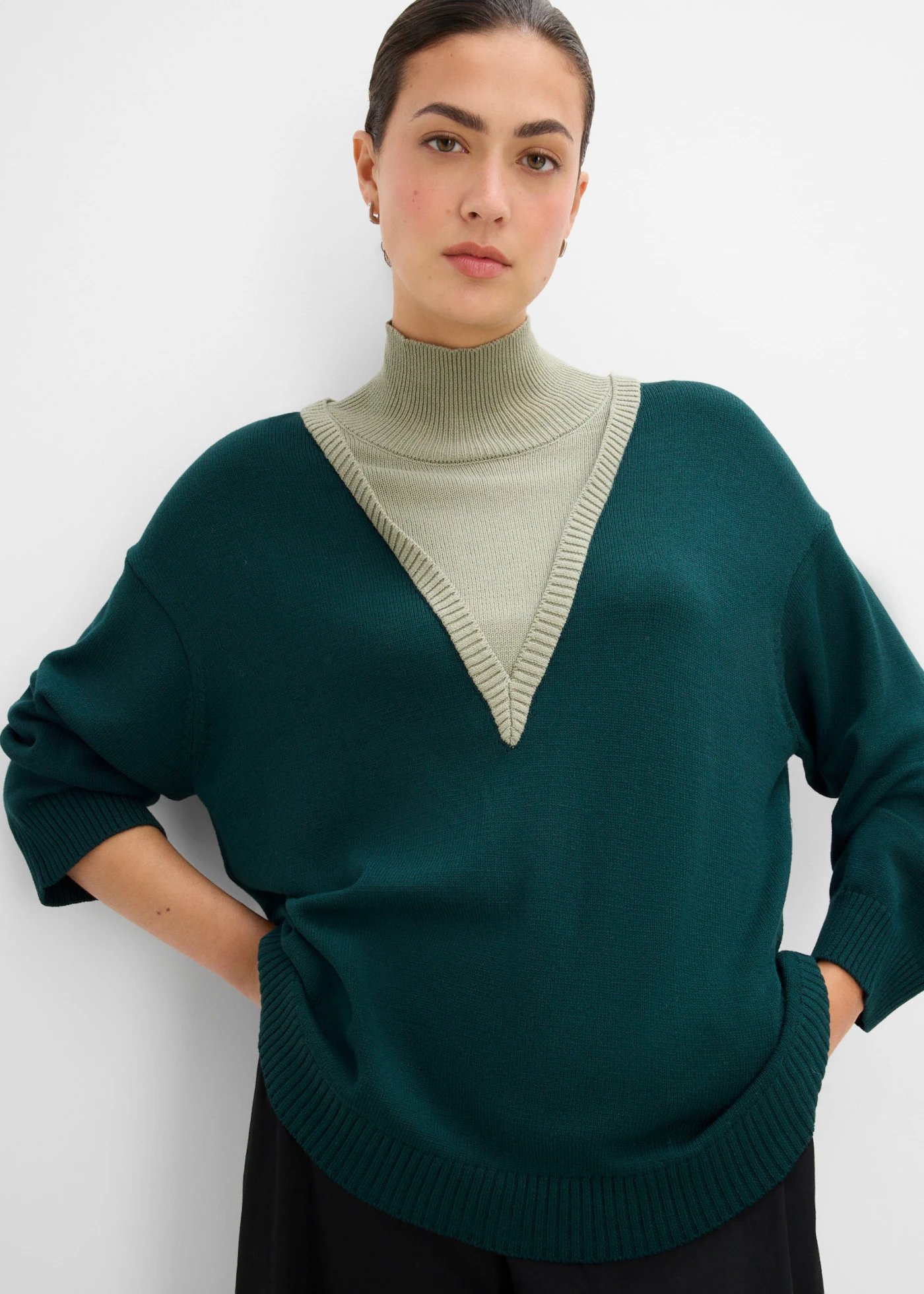 Coltrui in een zachte viscosemix • diepgroen-zeegras • bonprix online shop