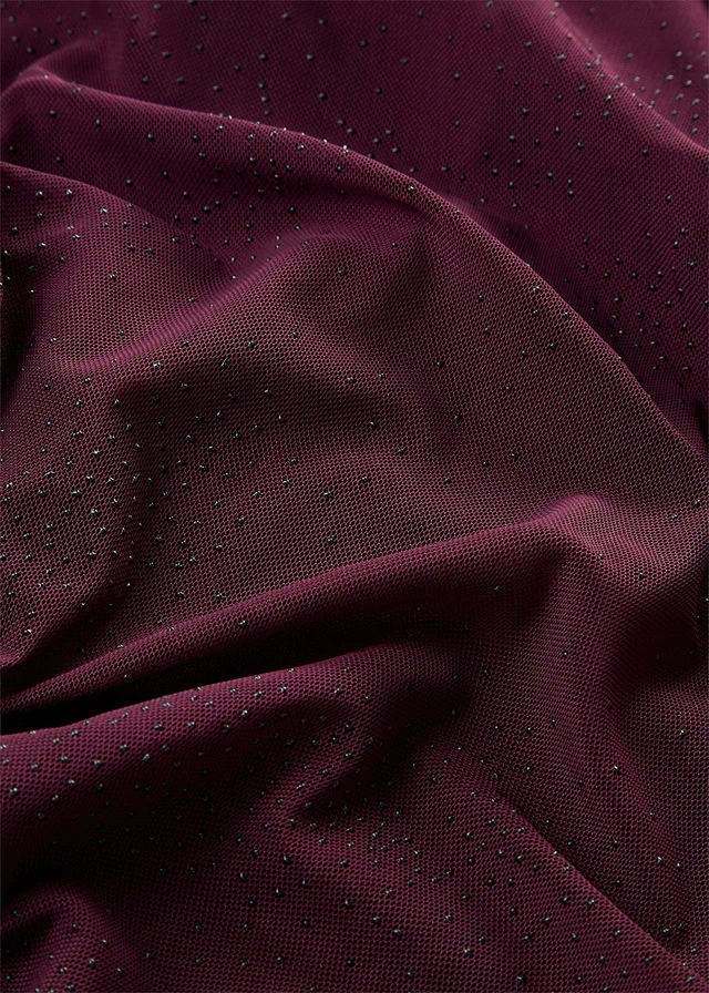 Tričko s dlouhým rukávem, z jemné síťoviny • vínová • bonprix obchod