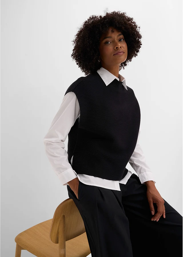 Spencer met viscose • zwart • bonprix online shop