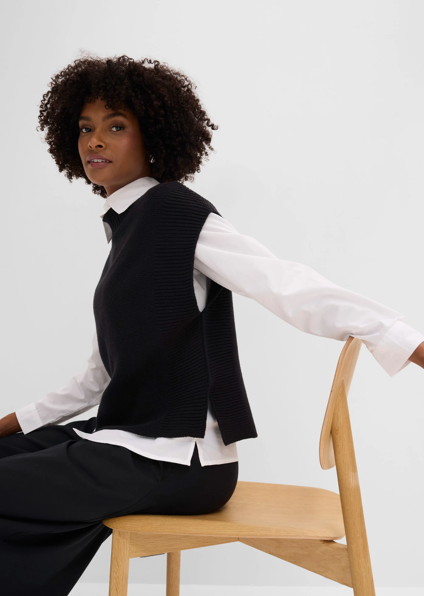 Spencer met viscose • zwart • bonprix online shop