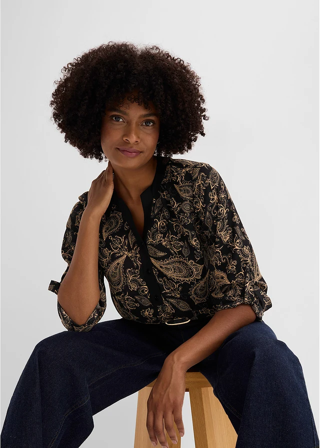 Tuniek • zwart-cappuccino paisley • bonprix online shop
