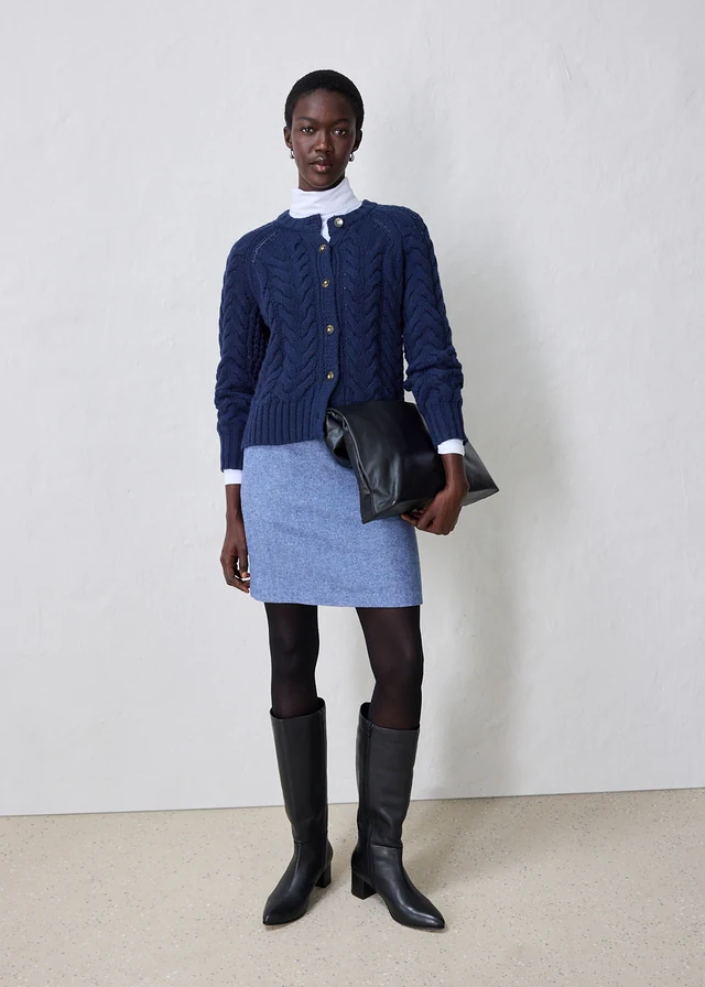 Kokerrok • indigo gemêleerd • bonprix online shop