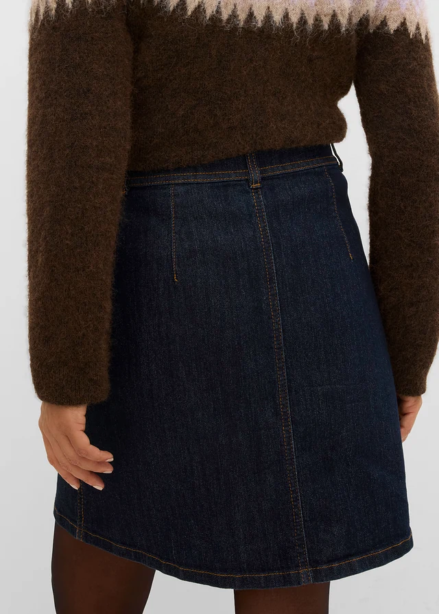 Spijkerrok met knoopsluiting • diepblauw denim ongewassen • bonprix online shop