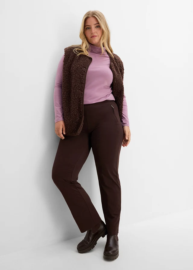 Thermo legging met stretch, Kleur: donkerbruin