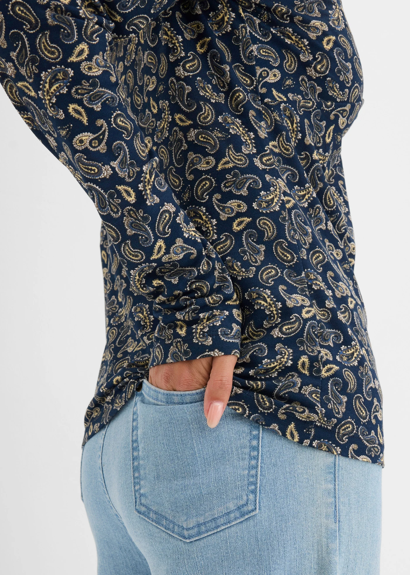 Longsleeve met paisleyprint all-over • donkerblauw paisley • bonprix online shop