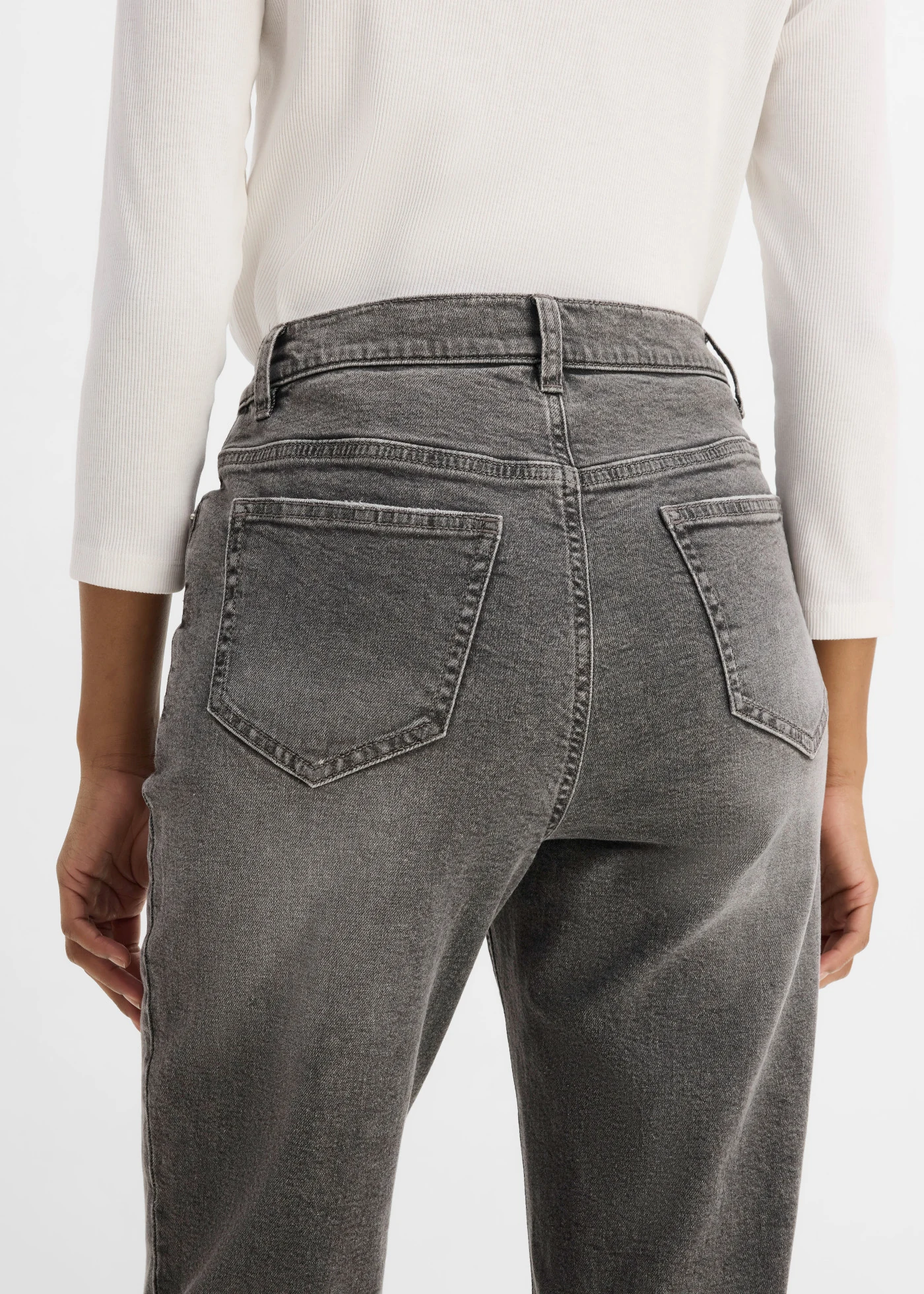 Mom jeans, high waist • grey denim used • bonprix online shop