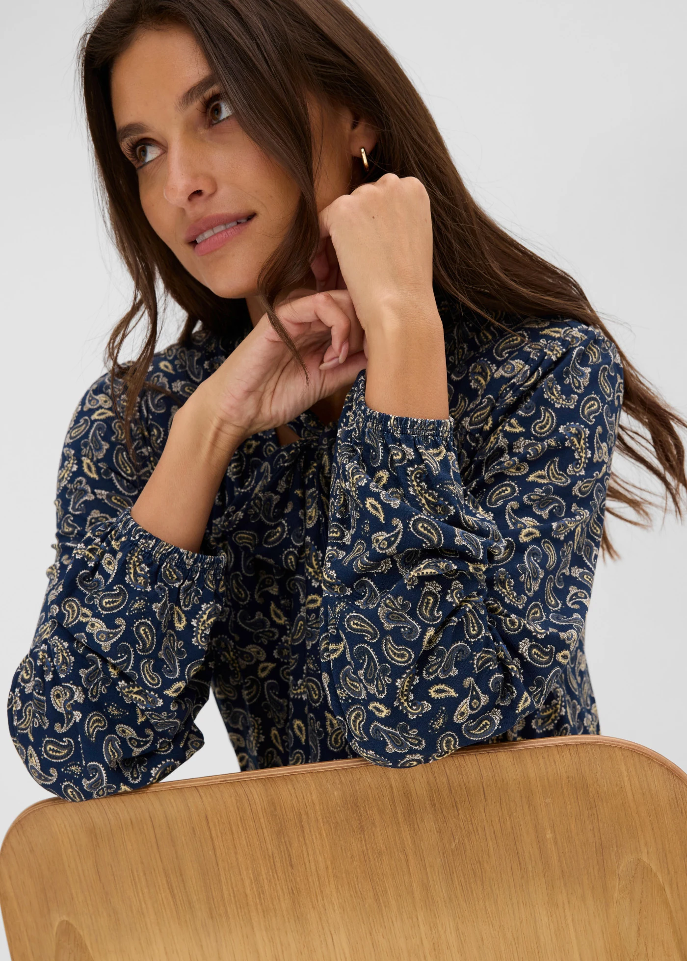 Jersey jurk met print all-over • donkerblauw paisley • bonprix online shop