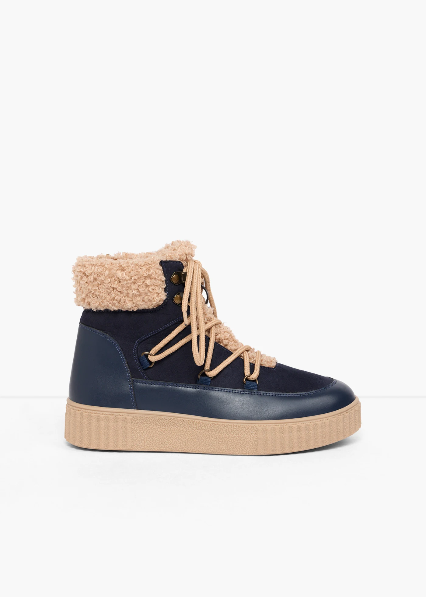 Gevoerde veterboots • donkerblauw • bonprix online shop