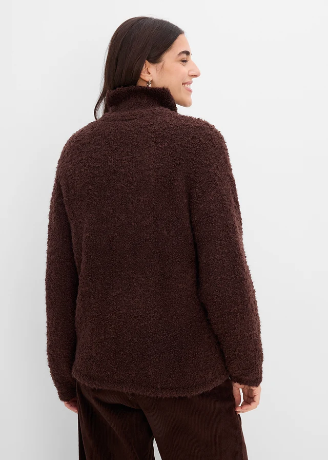 Schipperstrui in bouclé look • donkerbruin • bonprix online shop