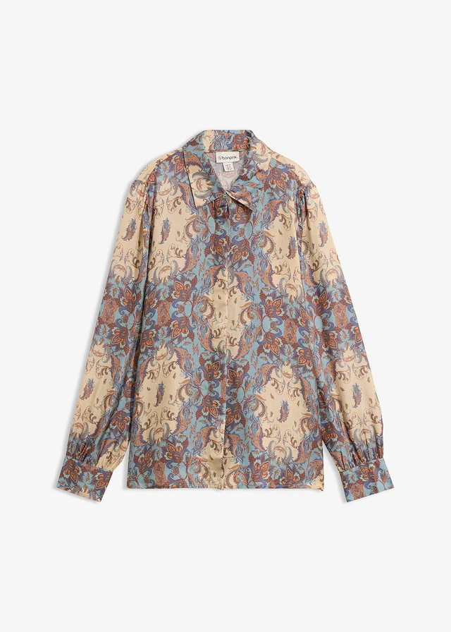 Overhemdblouse in een hoogwaardige zijdemix
